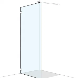 Bon Plan Cloison latérale à pose libre Koralle S606 Plus Noir mat Verre clair Duschguard
